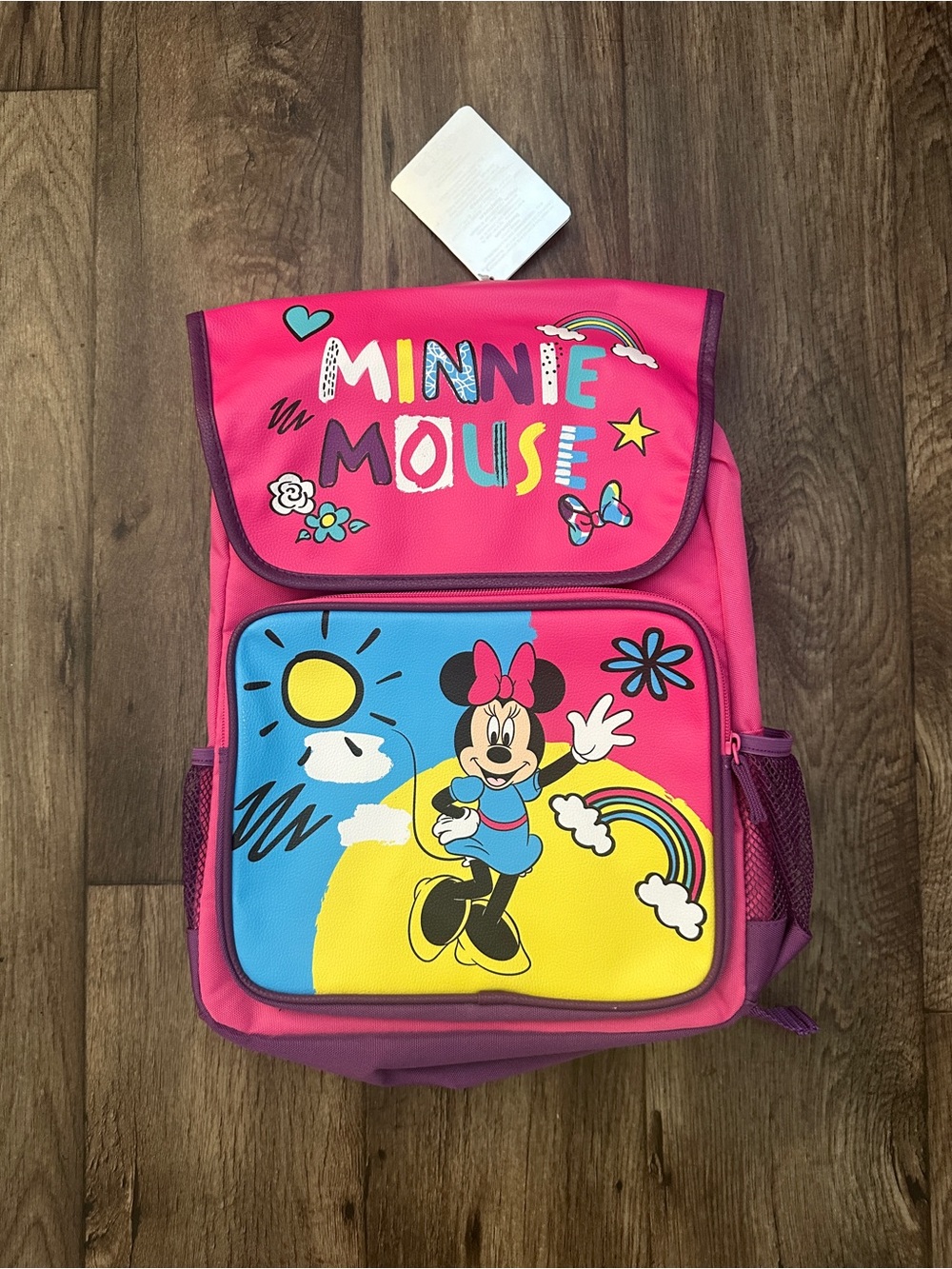 Disney Collection Minnie Mouse School Travel Backpack Pink Blue Yellow
